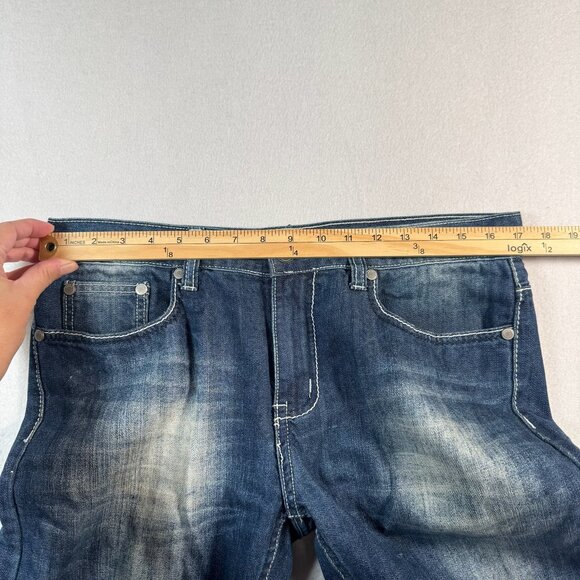 Helix Jeans Mens 32 Blue Straight Leg Mid Rise Dark Wash - Picture 4 of 10